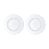 Porcelain Delta dia.11.75" h:2" 24 oz. Round White Porcelain Bowl (Set of 2)